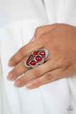 Cherished Collection - Red Ring - Paparazzi Accessories Ring Bedazzle Me Pretty Mobile Fashion Boutique