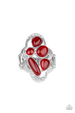Cherished Collection - Red Ring - Paparazzi Accessories Ring Bedazzle Me Pretty Mobile Fashion Boutique