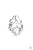 Cherished Collection - White Ring - Paparazzi Accessories Ring Bedazzle Me Pretty Mobile Fashion Boutique