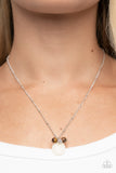 Cherokee Canyon - White Necklace - Paparazzi Accessories Necklace Bedazzle Me Pretty Mobile Fashion Boutique