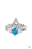 Chevron Celebrity - Blue Ring - Paparazzi Accessories Ring Bedazzle Me Pretty Mobile Fashion Boutique