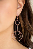 Chic Circles - Copper Earrings - Paparazzi Accessories Earrings Bedazzle Me Pretty Mobile Fashion Boutique