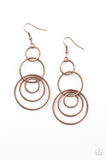 Chic Circles - Copper Earrings - Paparazzi Accessories Earrings Bedazzle Me Pretty Mobile Fashion Boutique