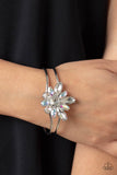 Chic Corsage - White Bracelet - Paparazzi Accessories Bracelet Bedazzle Me Pretty Mobile Fashion Boutique