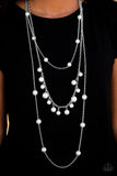 CHIC-ing Revenge - White Necklace - Paparazzi Accessories Necklace Bedazzle Me Pretty Mobile Fashion Boutique