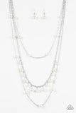CHIC-ing Revenge - White Necklace - Paparazzi Accessories Necklace Bedazzle Me Pretty Mobile Fashion Boutique