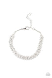 Chicly Candescent - White Bracelet - Paparazzi Accessories Bracelet Bedazzle Me Pretty Mobile Fashion Boutique