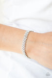 Chicly Candescent - White Bracelet - Paparazzi Accessories Bracelet Bedazzle Me Pretty Mobile Fashion Boutique