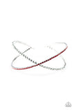 Chicly Crisscrossed - Red Bracelet - Paparazzi Accessories Bracelet Bedazzle Me Pretty Mobile Fashion Boutique