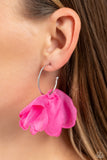 Chiffon Class - Pink Earrings - Paparazzi Accessories Earrings Bedazzle Me Pretty Mobile Fashion Boutique
