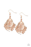 Chime Chic - Rose Gold Earrings - Paparazzi Accessories Earrings Bedazzle Me Pretty Mobile Fashion Boutique
