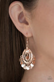 Chime Chic - Rose Gold Earrings - Paparazzi Accessories Earrings Bedazzle Me Pretty Mobile Fashion Boutique