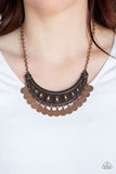 CHIMEs UP - Copper Necklace - Paparazzi Accessories Necklace Bedazzle Me Pretty Mobile Fashion Boutique