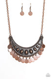 CHIMEs UP - Copper Necklace - Paparazzi Accessories Necklace Bedazzle Me Pretty Mobile Fashion Boutique