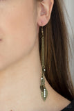 Chiming Leaflets - Brass Earrings - Paparazzi Accessories Earrings Bedazzle Me Pretty Mobile Fashion Boutique
