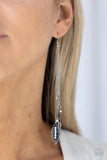 Chiming Leaflets - White Earrings - Paparazzi Accessories Earrings Bedazzle Me Pretty Mobile Fashion Boutique