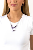 Chiseled Caliber - Purple Necklace - Paparazzi Accessories Necklace Bedazzle Me Pretty Mobile Fashion Boutique
