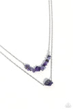 Chiseled Caliber - Purple Necklace - Paparazzi Accessories Necklace Bedazzle Me Pretty Mobile Fashion Boutique