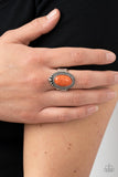 Chiseled Canyons - Orange Ring - Paparazzi Accessories Ring Bedazzle Me Pretty Mobile Fashion Boutique