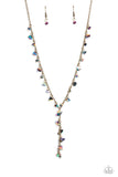 Chiseled Catwalk - Brass Necklace - Paparazzi Accessories Necklace Bedazzle Me Pretty Mobile Fashion Boutique