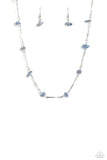Chiseled Construction - Blue Necklace - Paparazzi Accessories Necklace Bedazzle Me Pretty Mobile Fashion Boutique