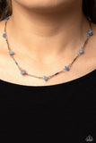 Chiseled Construction - Blue Necklace - Paparazzi Accessories Necklace Bedazzle Me Pretty Mobile Fashion Boutique