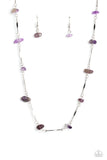 Chiseled Construction - Purple Necklace - Paparazzi Accessories Necklace Bedazzle Me Pretty Mobile Fashion Boutique