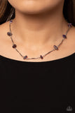 Chiseled Construction - Purple Necklace - Paparazzi Accessories Necklace Bedazzle Me Pretty Mobile Fashion Boutique