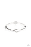Chiseled Craze - White Bracelet - Paparazzi Accessories Bracelet Bedazzle Me Pretty Mobile Fashion Boutique
