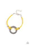 Choose Happy - Yellow Bracelet - Paparazzi Accessories Bracelet Bedazzle Me Pretty Mobile Fashion Boutique