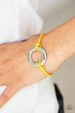 Choose Happy - Yellow Bracelet - Paparazzi Accessories Bracelet Bedazzle Me Pretty Mobile Fashion Boutique