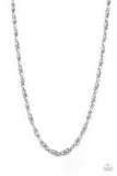 Chopper Hopper - Silver Mens Necklace - Paparazzi Accessories Mens Necklace Bedazzle Me Pretty Mobile Fashion Boutique
