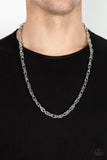 Chopper Hopper - Silver Mens Necklace - Paparazzi Accessories Mens Necklace Bedazzle Me Pretty Mobile Fashion Boutique