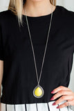Chroma Courageous - Yellow Necklace - Paparazzi Accessories Necklace Bedazzle Me Pretty Mobile Fashion Boutique