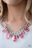 Chroma Drama - Red Necklace - Paparazzi Accessories Necklace Bedazzle Me Pretty Mobile Fashion Boutique