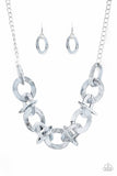 Chromatic Charm - Silver Necklace - Paparazzi Accessories Necklace Bedazzle Me Pretty Mobile Fashion Boutique