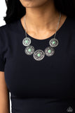 Chrysanthemum Craze - Green Necklace - Paparazzi Accessories Necklace Bedazzle Me Pretty Mobile Fashion Boutique