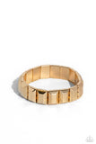 Chunky Champion - Gold Mens Bracelet - Paparazzi Accessories Mens Bracelet Bedazzle Me Pretty Mobile Fashion Boutique