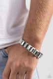 Chunky Champion - Silver Mens Bracelet - Paparazzi Accessories Mens Bracelet Bedazzle Me Pretty Mobile Fashion Boutique