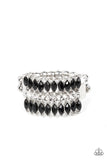 Cinematic Couture - Black Ring - Paparazzi Accessories Ring Bedazzle Me Pretty Mobile Fashion Boutique
