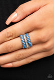 Cinematic Couture - Blue Ring - Paparazzi Accessories Ring Bedazzle Me Pretty Mobile Fashion Boutique