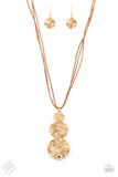 Circulating Shimmer - Gold Necklace - Paparazzi Accessories Necklace Bedazzle Me Pretty Mobile Fashion Boutique