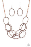 Circus Royale - Copper Necklace - Paparazzi Accessories Necklace Bedazzle Me Pretty Mobile Fashion Boutique