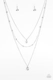 City Blockbuster - White Necklace - Paparazzi Accessories Necklace Bedazzle Me Pretty Mobile Fashion Boutique