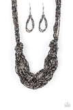 City Catwalk - Black Necklace - Paparazzi Accessories Necklace Bedazzle Me Pretty Mobile Fashion Boutique