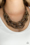 City Catwalk - Copper Necklace - Paparazzi Accessories Necklace Bedazzle Me Pretty Mobile Fashion Boutique