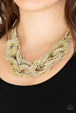 City Catwalk - Gold Necklace - Paparazzi Accessories Necklace Bedazzle Me Pretty Mobile Fashion Boutique