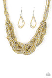 City Catwalk - Gold Necklace - Paparazzi Accessories Necklace Bedazzle Me Pretty Mobile Fashion Boutique