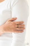 City Center - Brass Ring - Paparazzi Accessories Ring Bedazzle Me Pretty Mobile Fashion Boutique