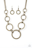 City Circus - Brass Necklace - Paparazzi Accessories Necklace Bedazzle Me Pretty Mobile Fashion Boutique